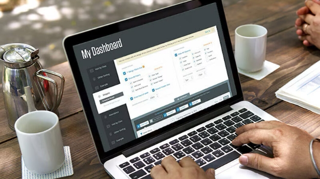 Data charts and graphs representing business analytics